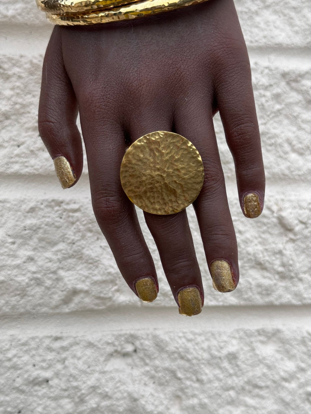 Sample :Simple brass hammered adjustable Ring - Trufacebygrace