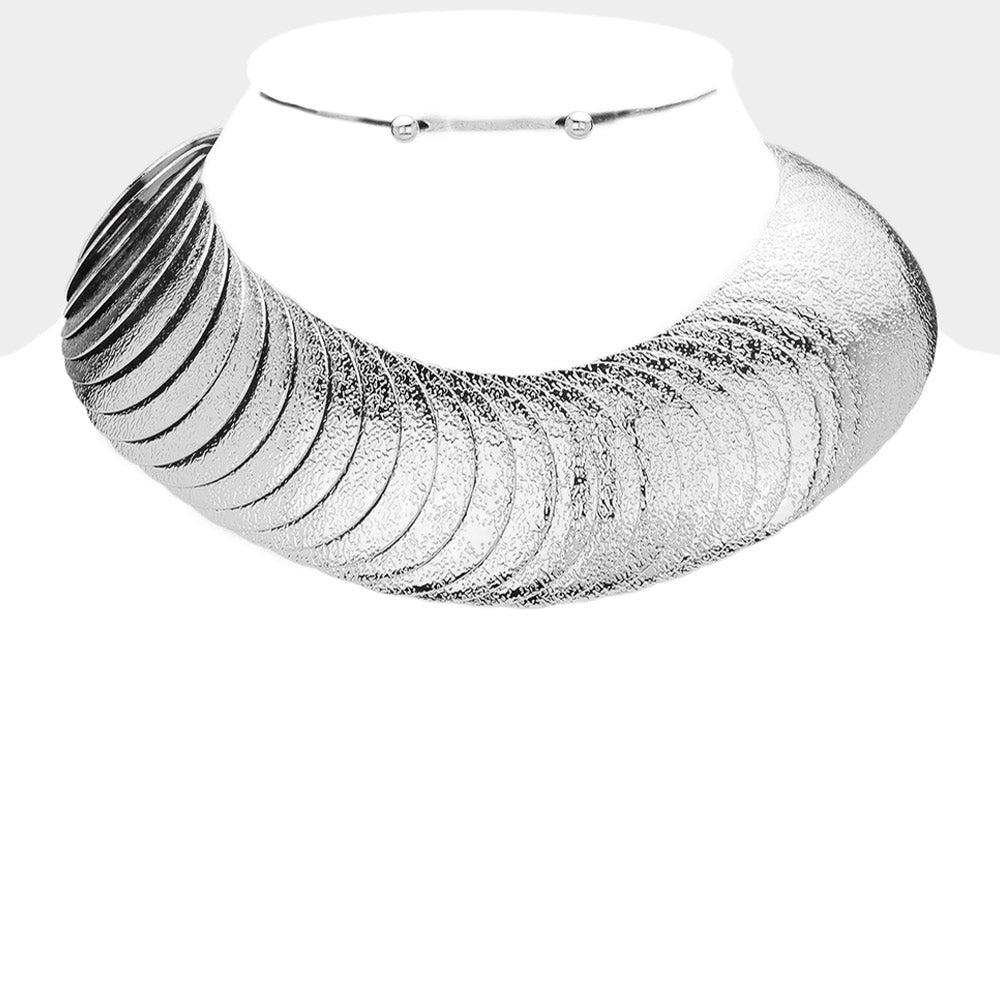 Sample: Textured Metal Choker Necklace - Trufacebygrace