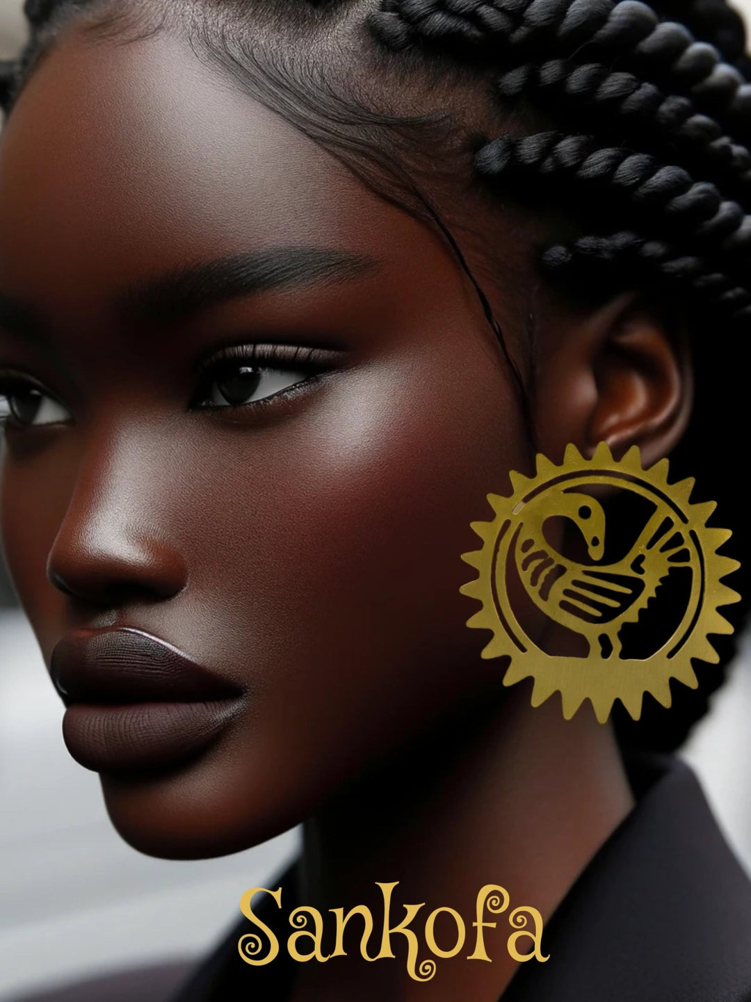 Sankofa Heritage Brass Stud Earrings - Trufacebygrace