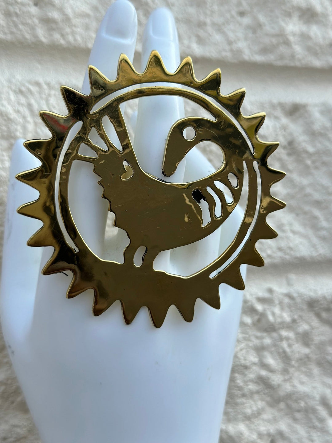 Sankofa oversized Brass Adjustable ring - Trufacebygrace