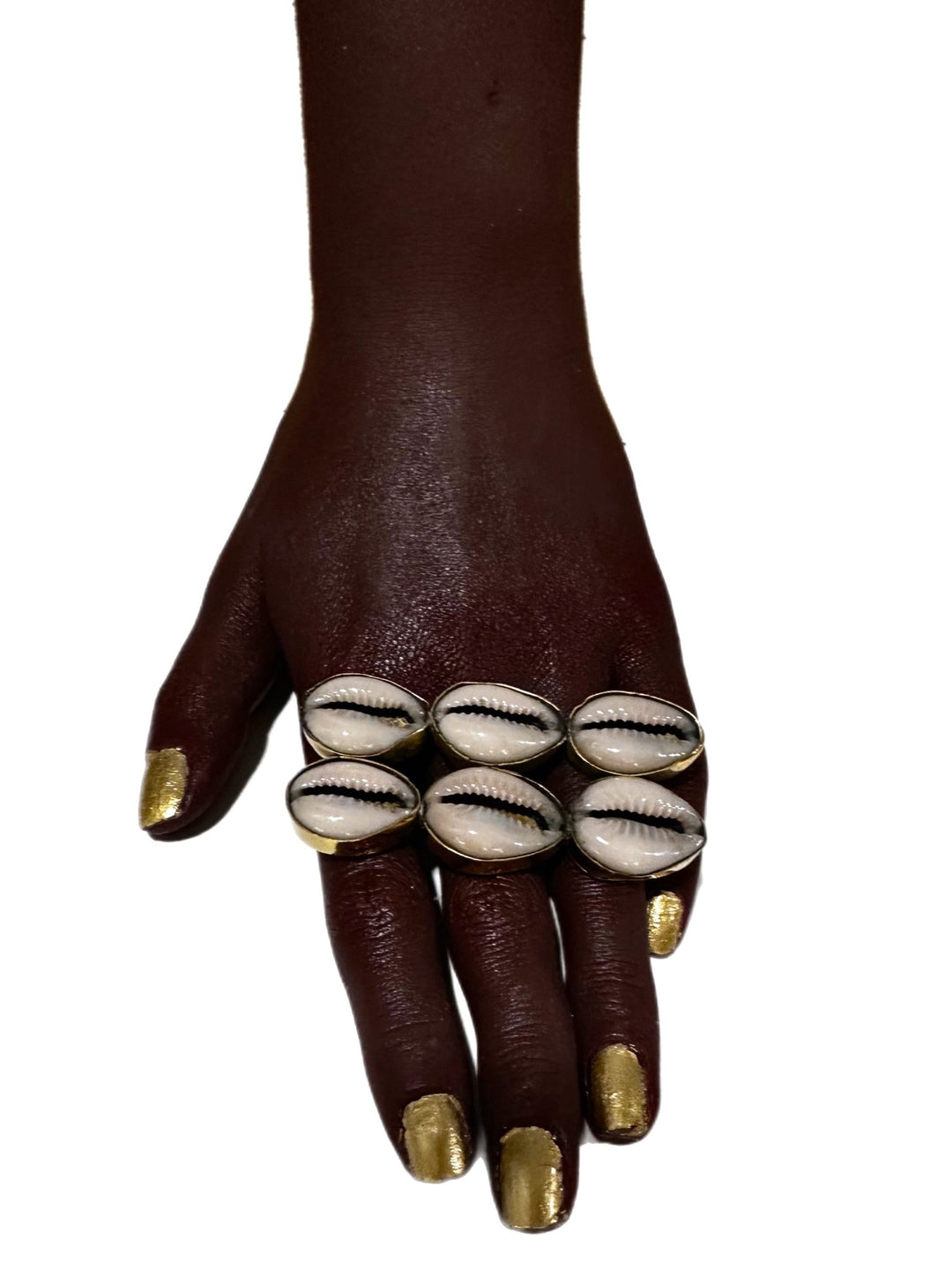 Savannah cowry and brass statement ring - Trufacebygrace