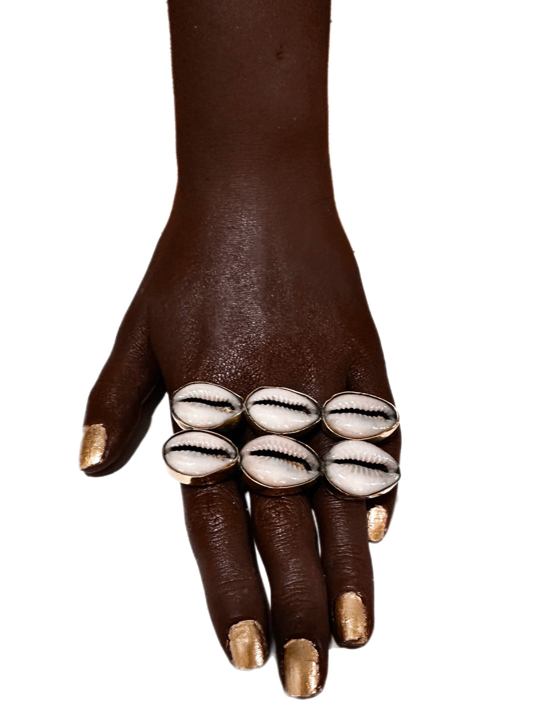 Savannah cowry and brass statement ring - Trufacebygrace