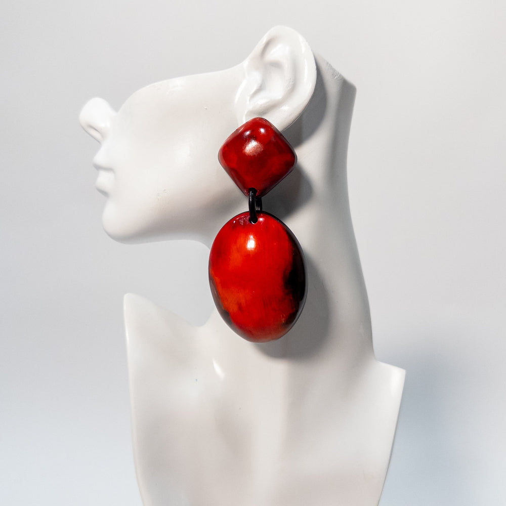 Scarlet Series: Afro Color Pop Horn Drop Earrings - Trufacebygrace