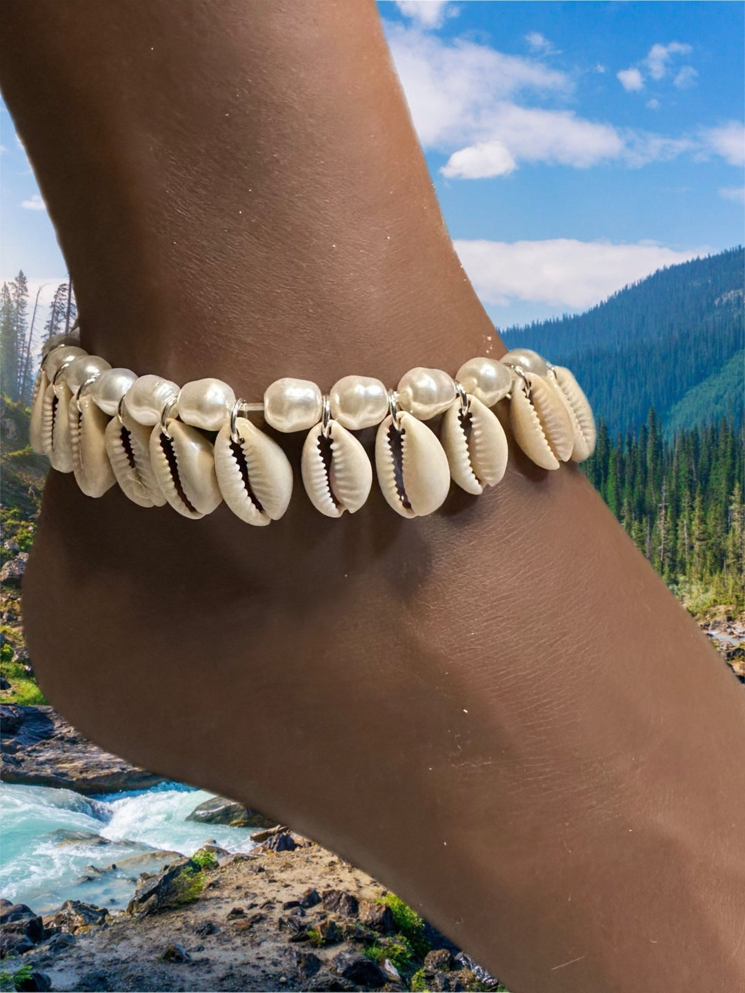 Seaside Elegance Cowrie / Cowry Shell Anklet / Bracelet - Trufacebygrace