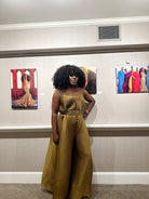 Senchi Gold pleated Pants set - Trufacebygrace
