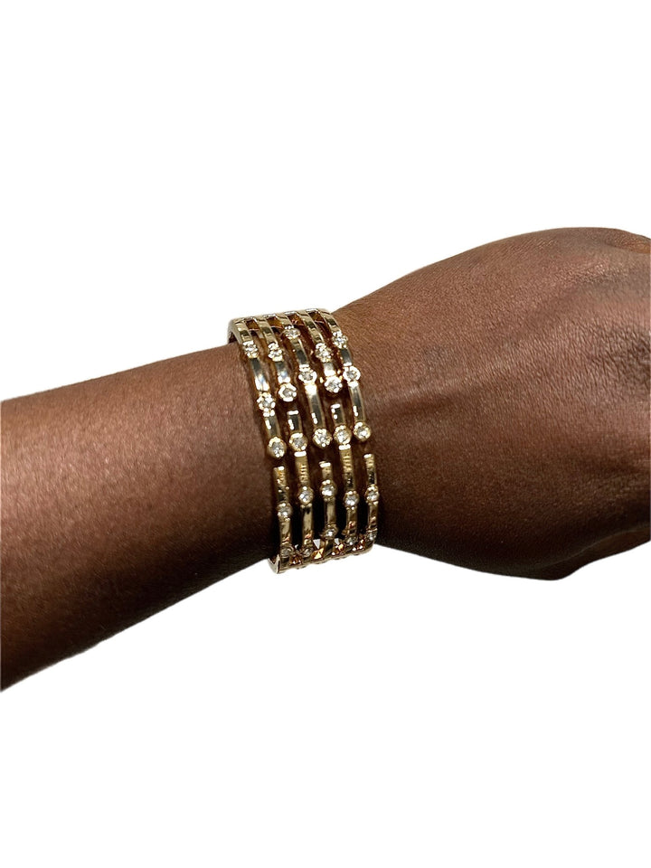 Shimmering stones cuff bracelet - Trufacebygrace