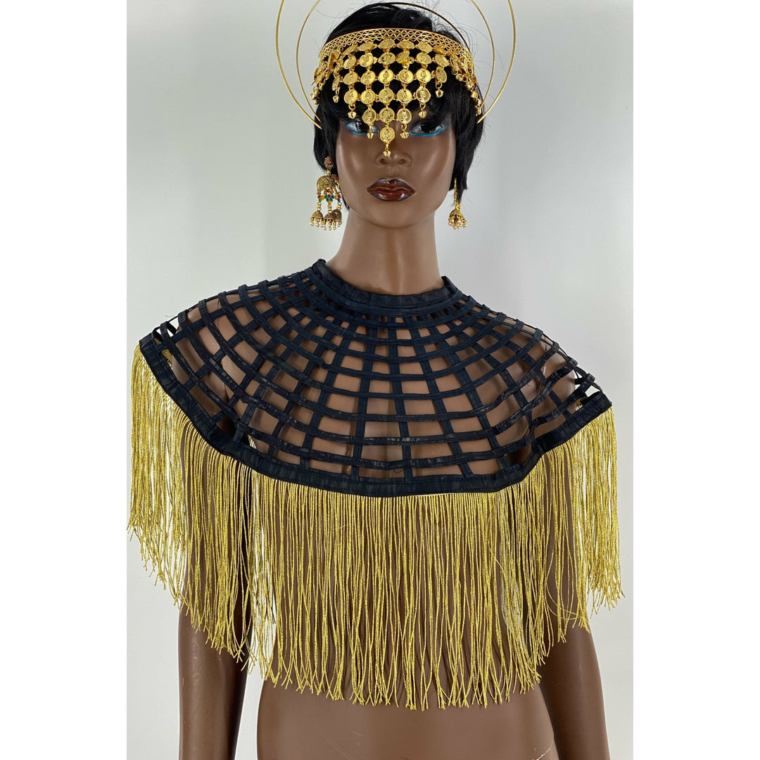 Short Fringe Ankara Laced Cape - Trufacebygrace