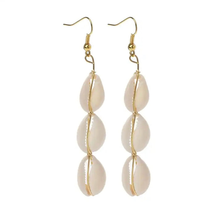 sidea Small Cowry /Cowrie Shell tiered earrings - Trufacebygrace