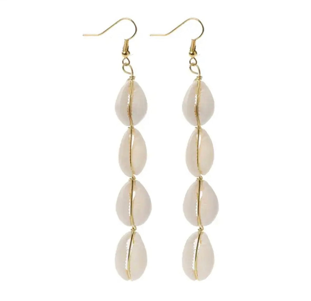 sidea Small Cowry /Cowrie Shell tiered earrings - Trufacebygrace