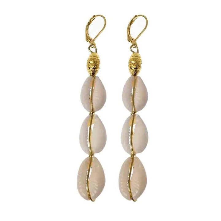 sidea Small Cowry /Cowrie Shell tiered earrings - Trufacebygrace