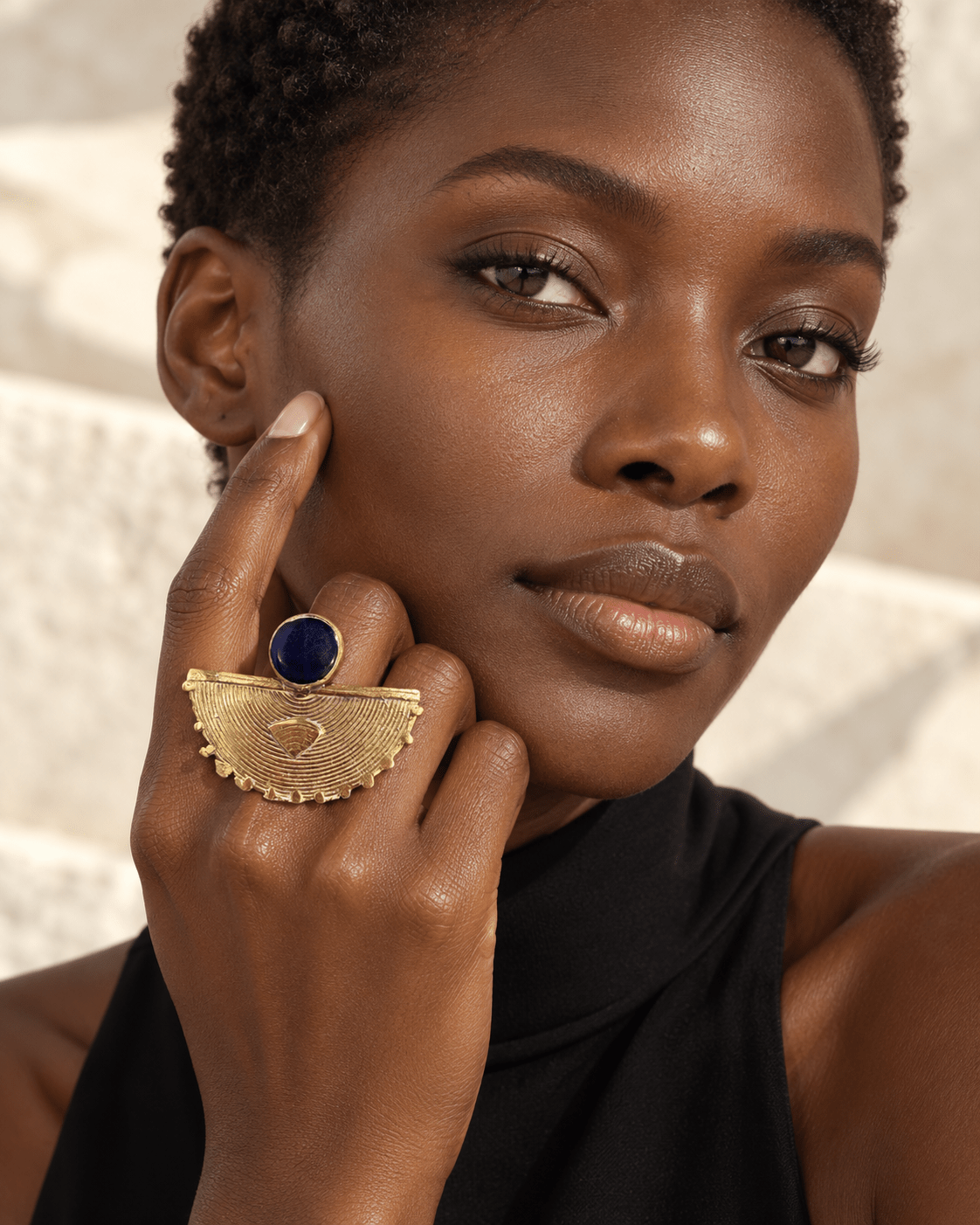 Sika Arc Adjustable Brass Ring - Trufacebygrace