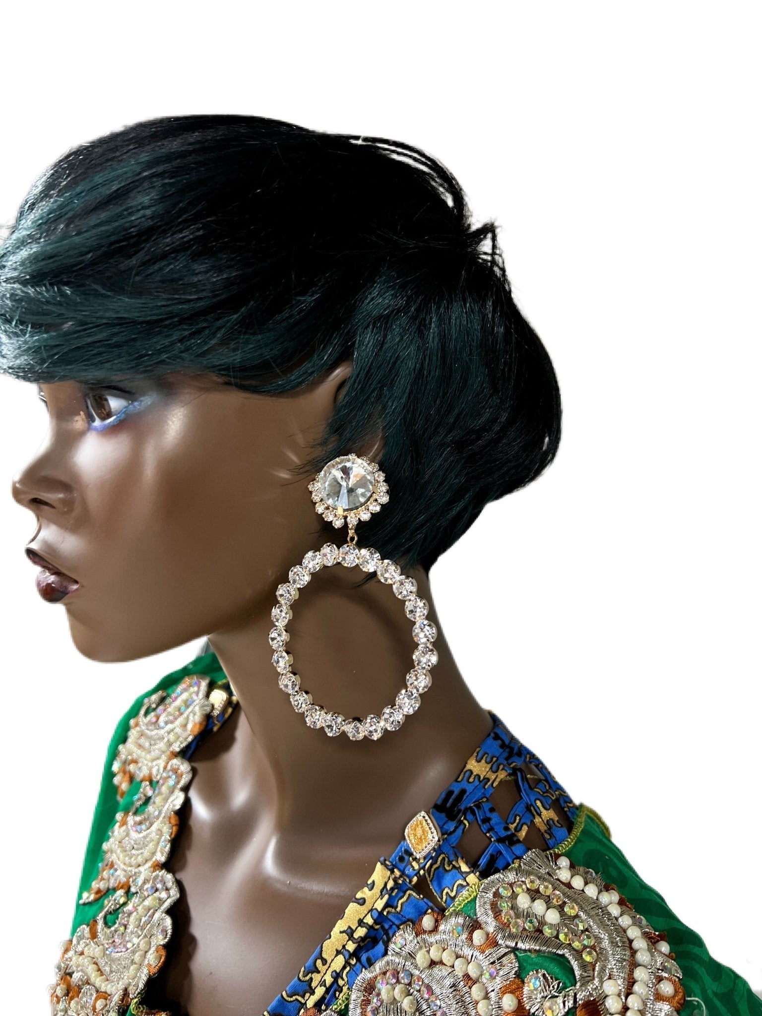 Sika Ede Rhinestone Earrings - Trufacebygrace