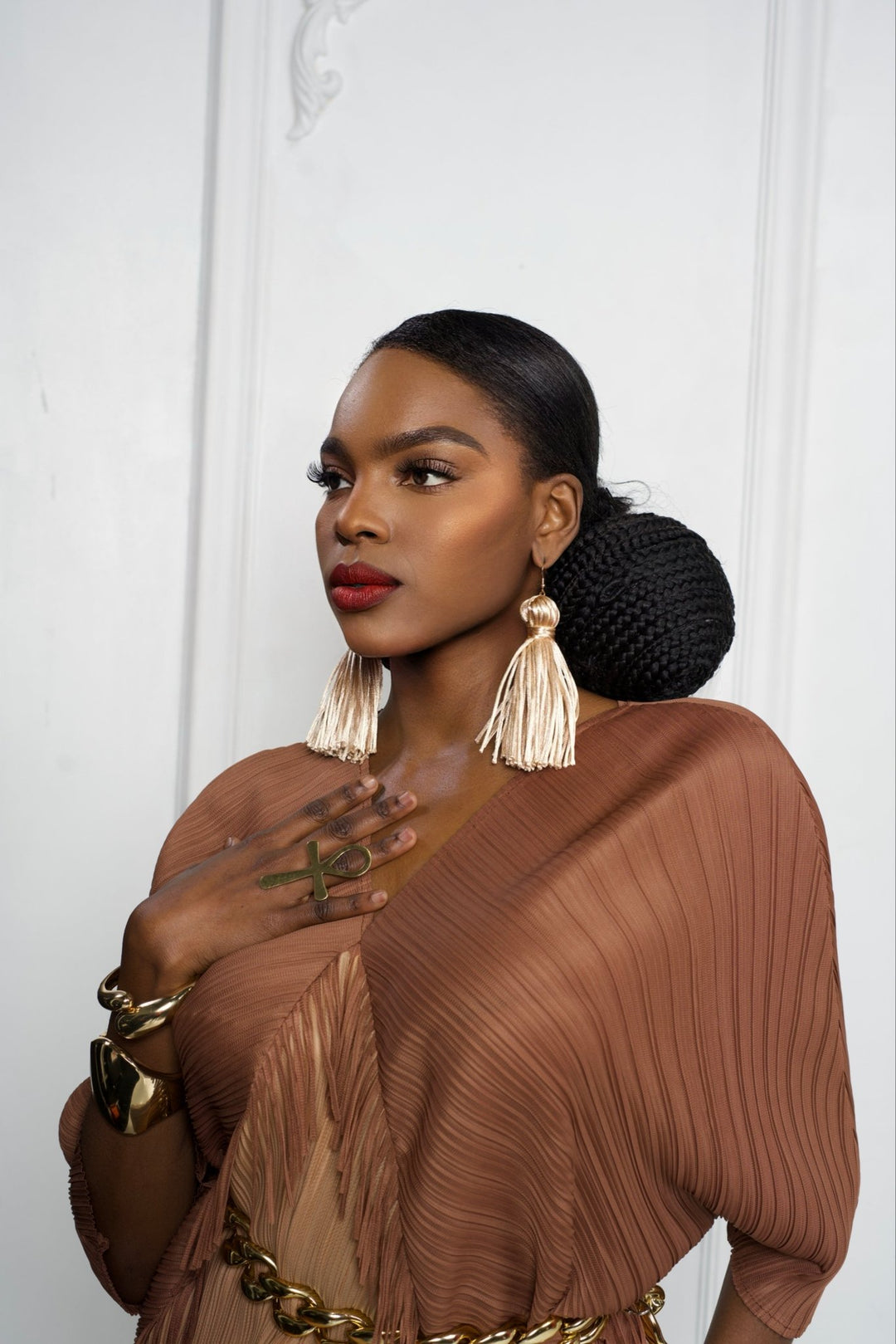 Silk threads Fringe/Tassel Earrings - Trufacebygrace