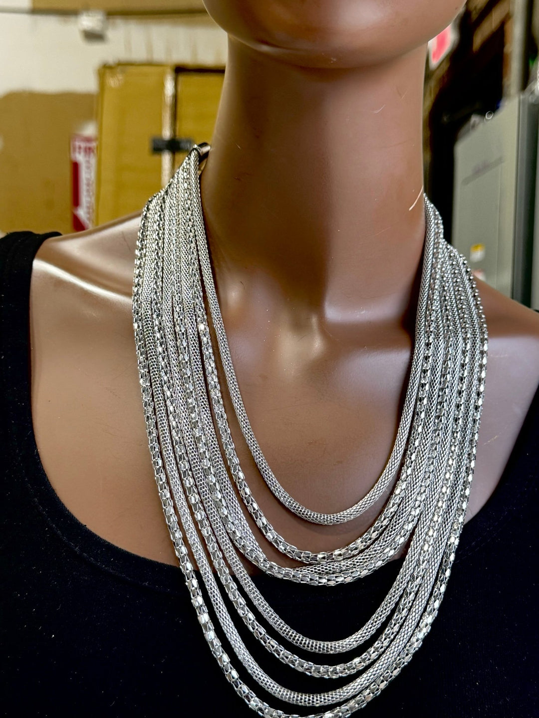 Silver multi strand non tarnish necklace - Trufacebygrace