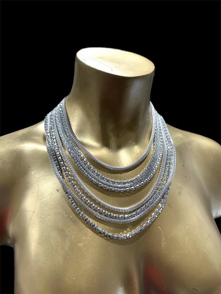 Silver multi strand non tarnish necklace - Trufacebygrace