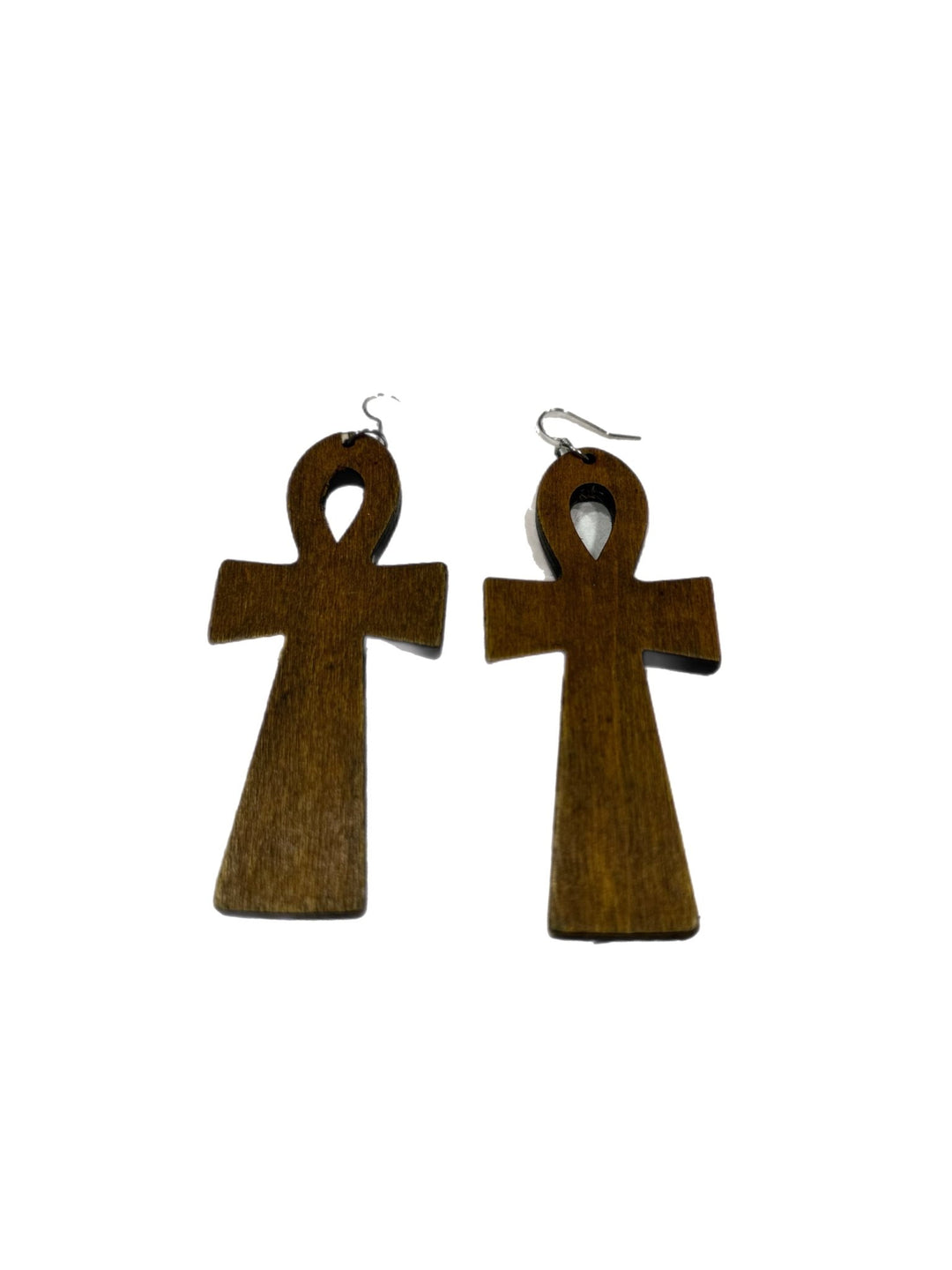 Simple Wooden Ankh Earring - Trufacebygrace