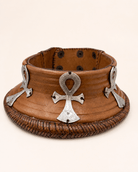 Sovereign Ankh Handcrafted Leather Choker Necklace - Trufacebygrace