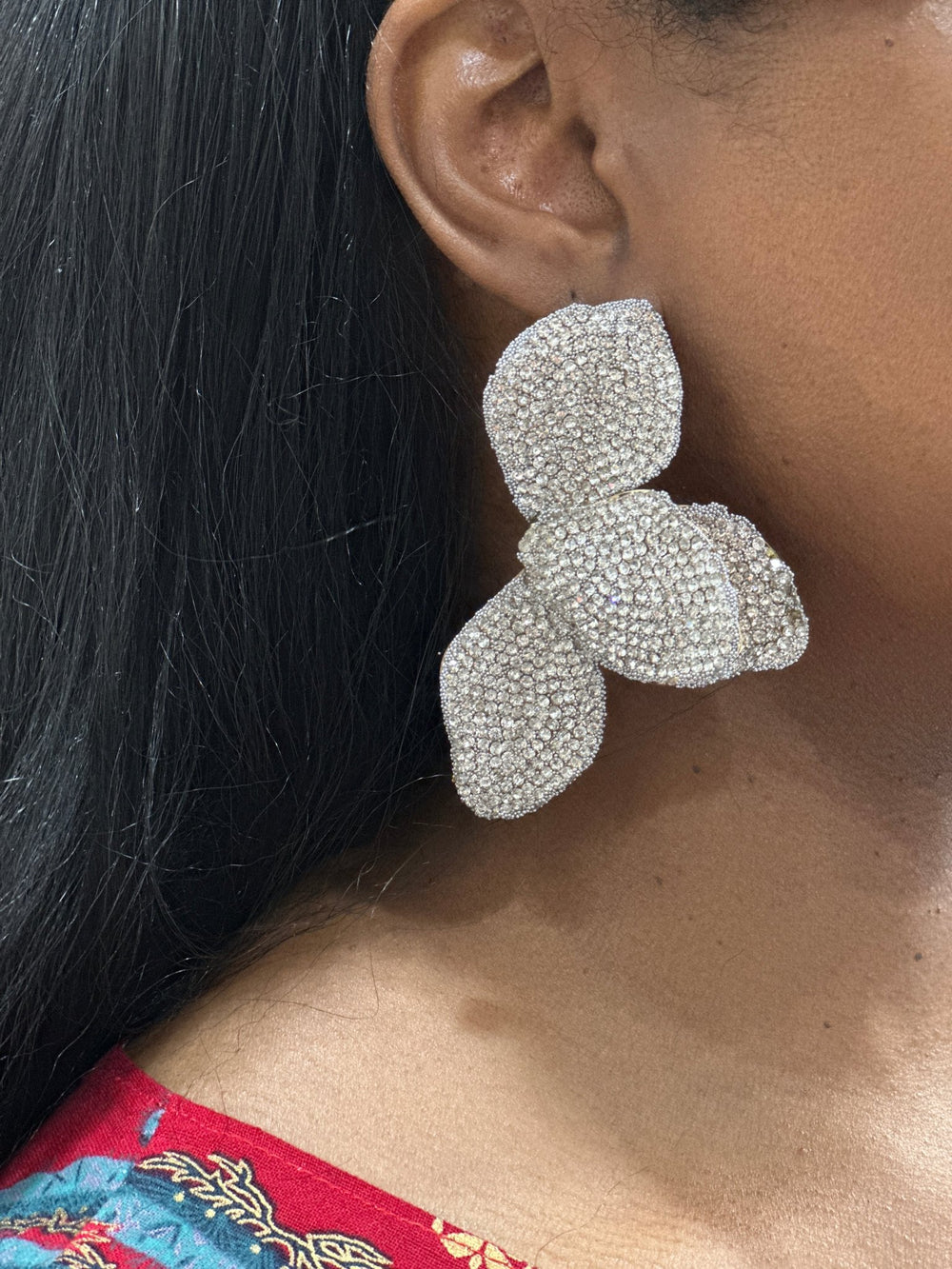 Sparkling Pave Butterfly - Wing Statement Earrings (silver ) - Trufacebygrace