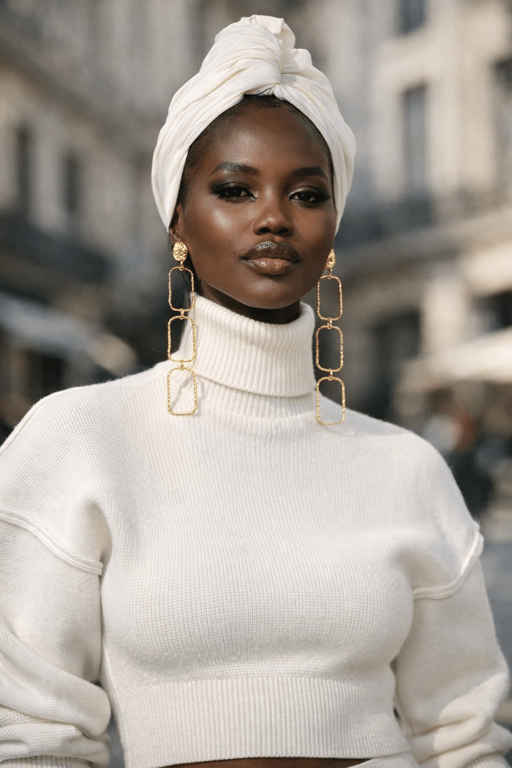 Square Links Statement Earrings - Trufacebygrace