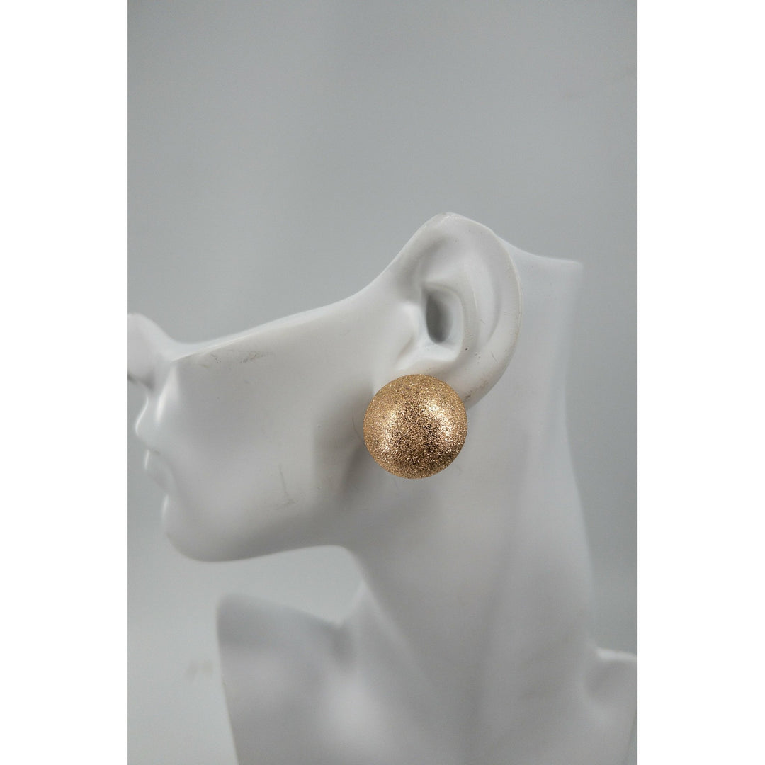 Statement Round Gold stud earrings - Trufacebygrace