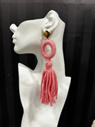 Super lightweight fluffy yarn tassel earring - Trufacebygrace