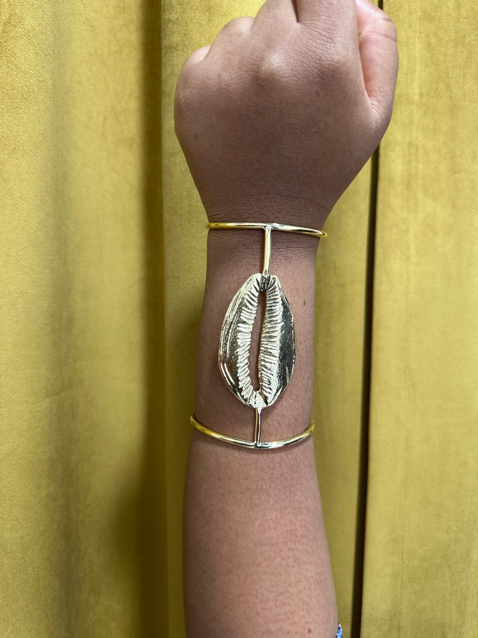 Supersized Brass Cowry 5 inch Bangle /Bracelet - Trufacebygrace
