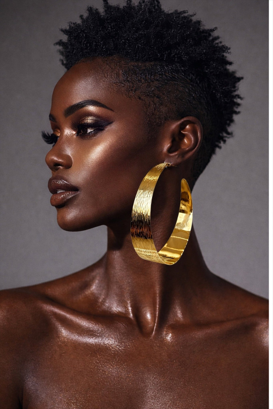 Supersized Etched Gold Hoop Earrings - Trufacebygrace