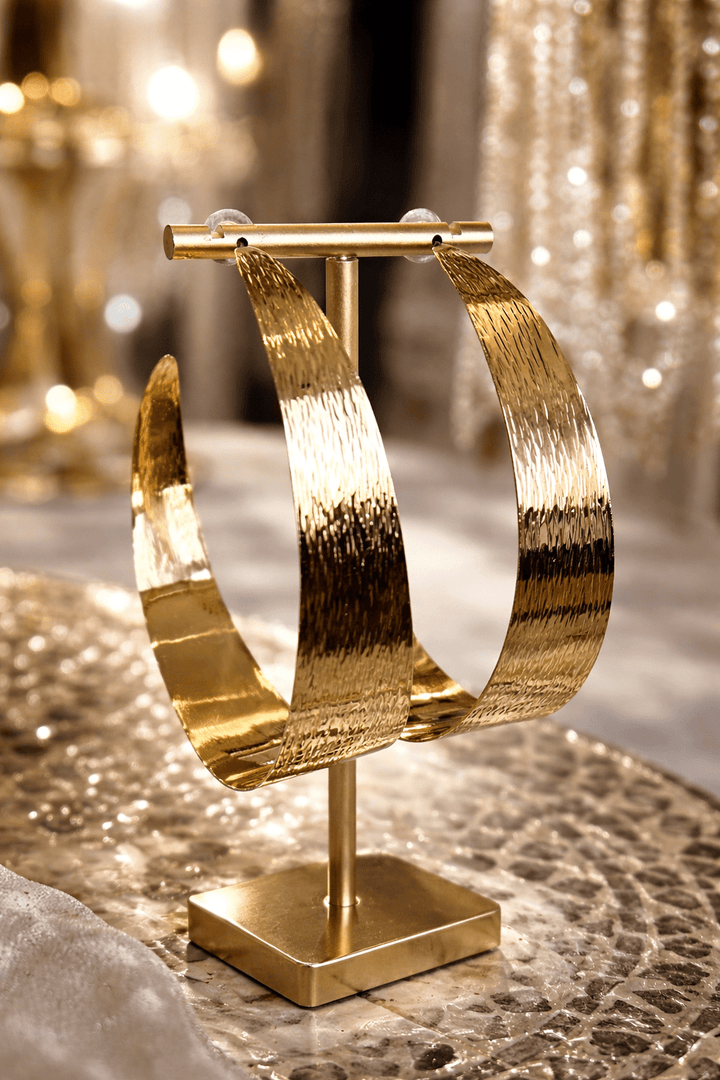 Supersized Etched Gold Hoop Earrings - Trufacebygrace