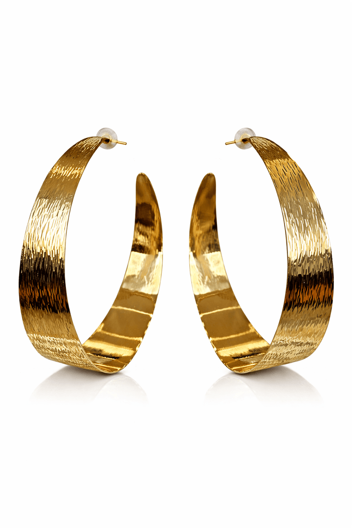 Supersized Etched Gold Hoop Earrings - Trufacebygrace