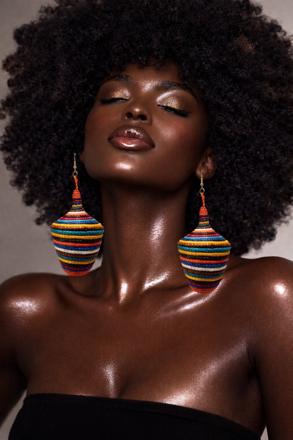 Tajiri Sana Bambaro Basket Earrings - Colorful - Trufacebygrace