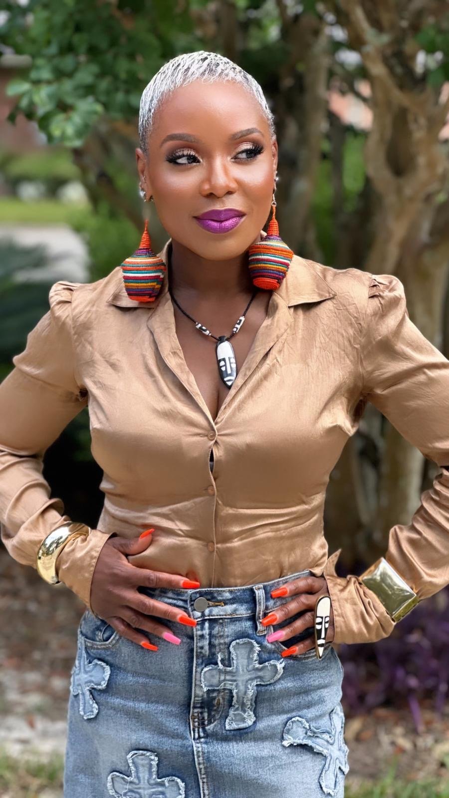 Tajiri Sana Bambaro Basket Earrings - Colorful - Trufacebygrace