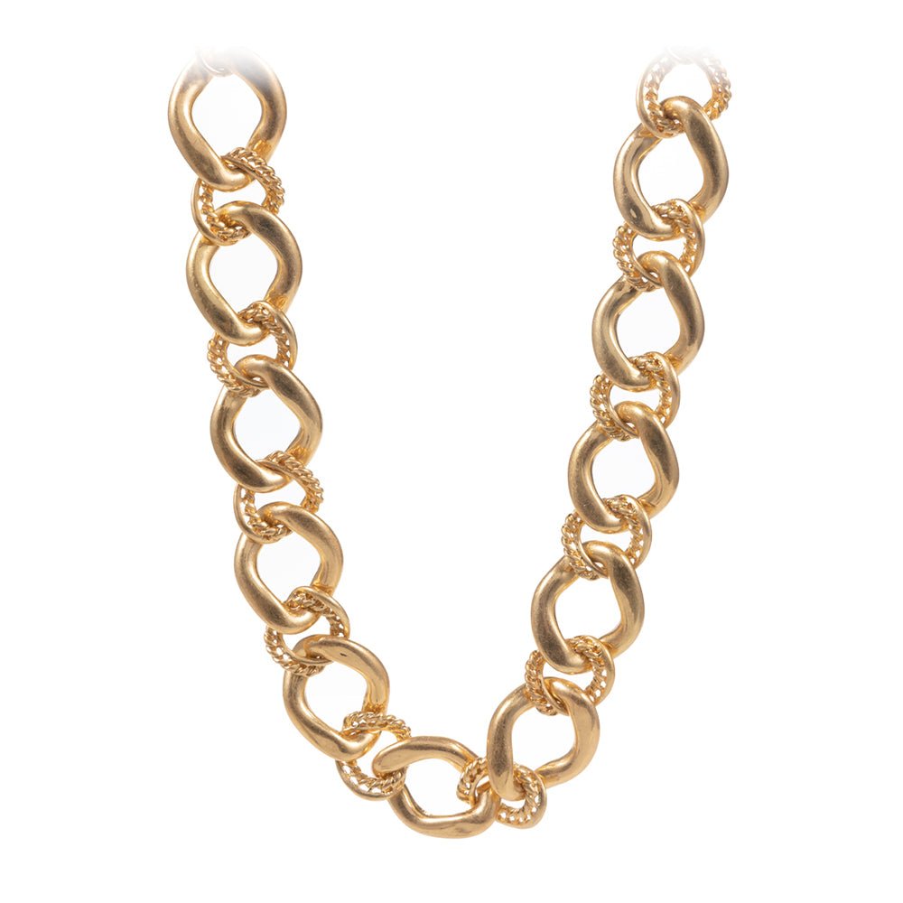 Tarnish Free Golden Waves Link Necklace - Trufacebygrace