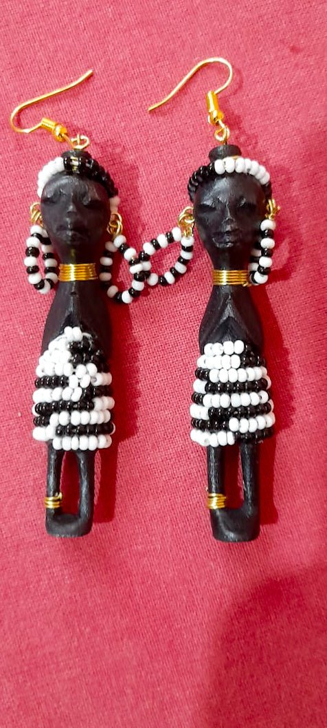 The Aunties Wood and Bead Earrings - Trufacebygrace