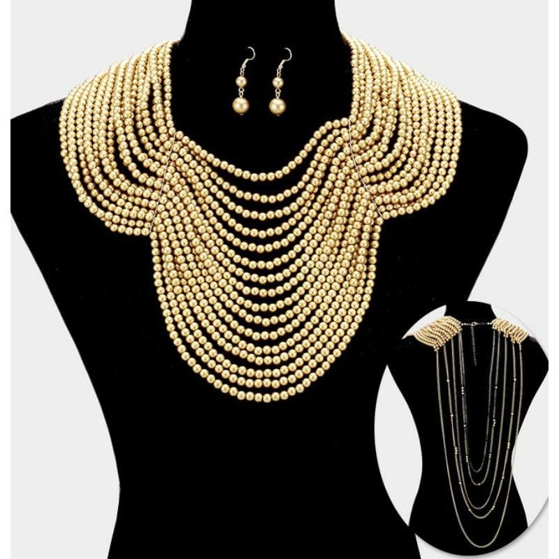 The countess Sifa multi - strand pearl bib necklace - Trufacebygrace