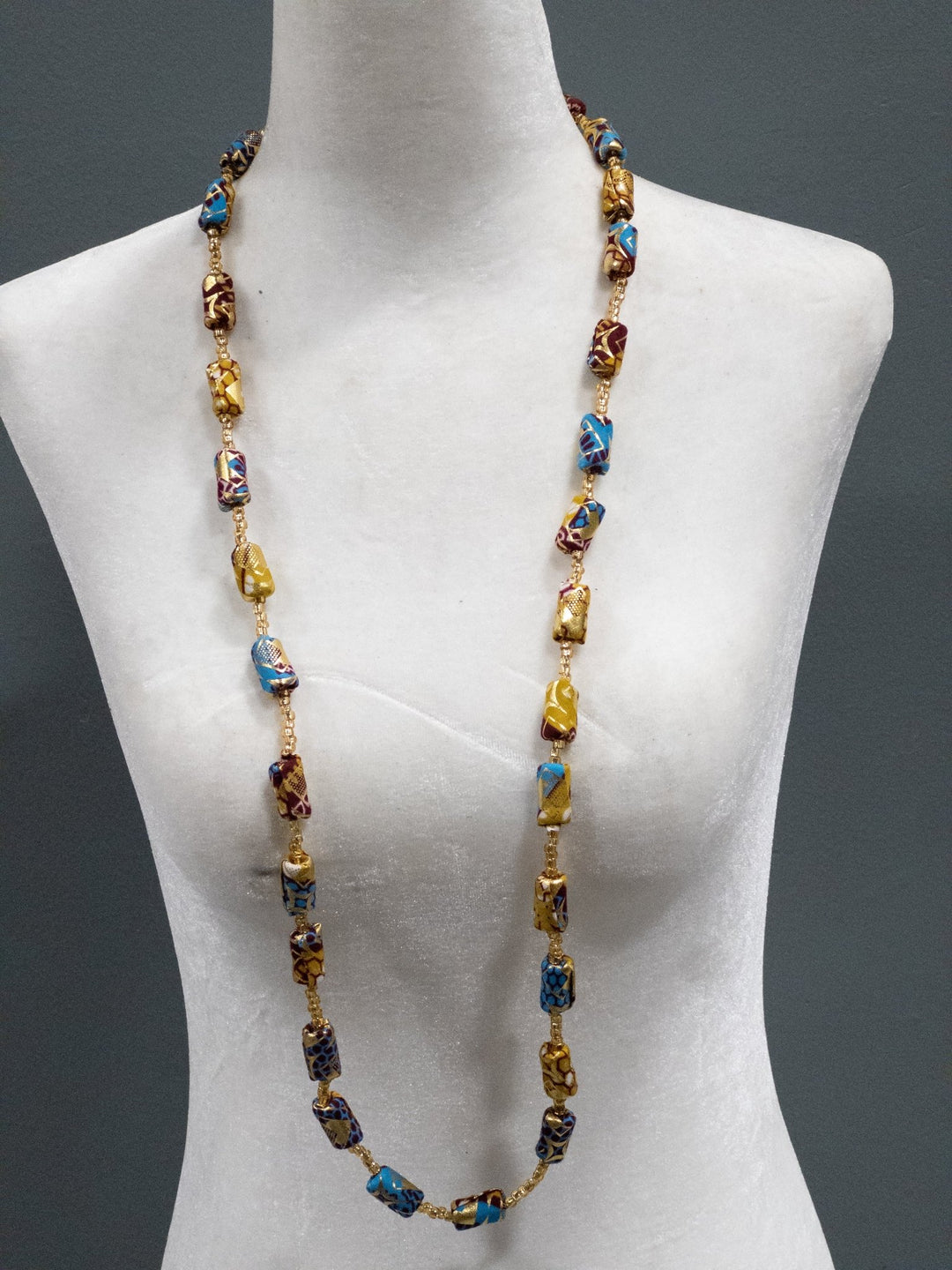 The Gold - Woven Ankara Link Necklace - Trufacebygrace