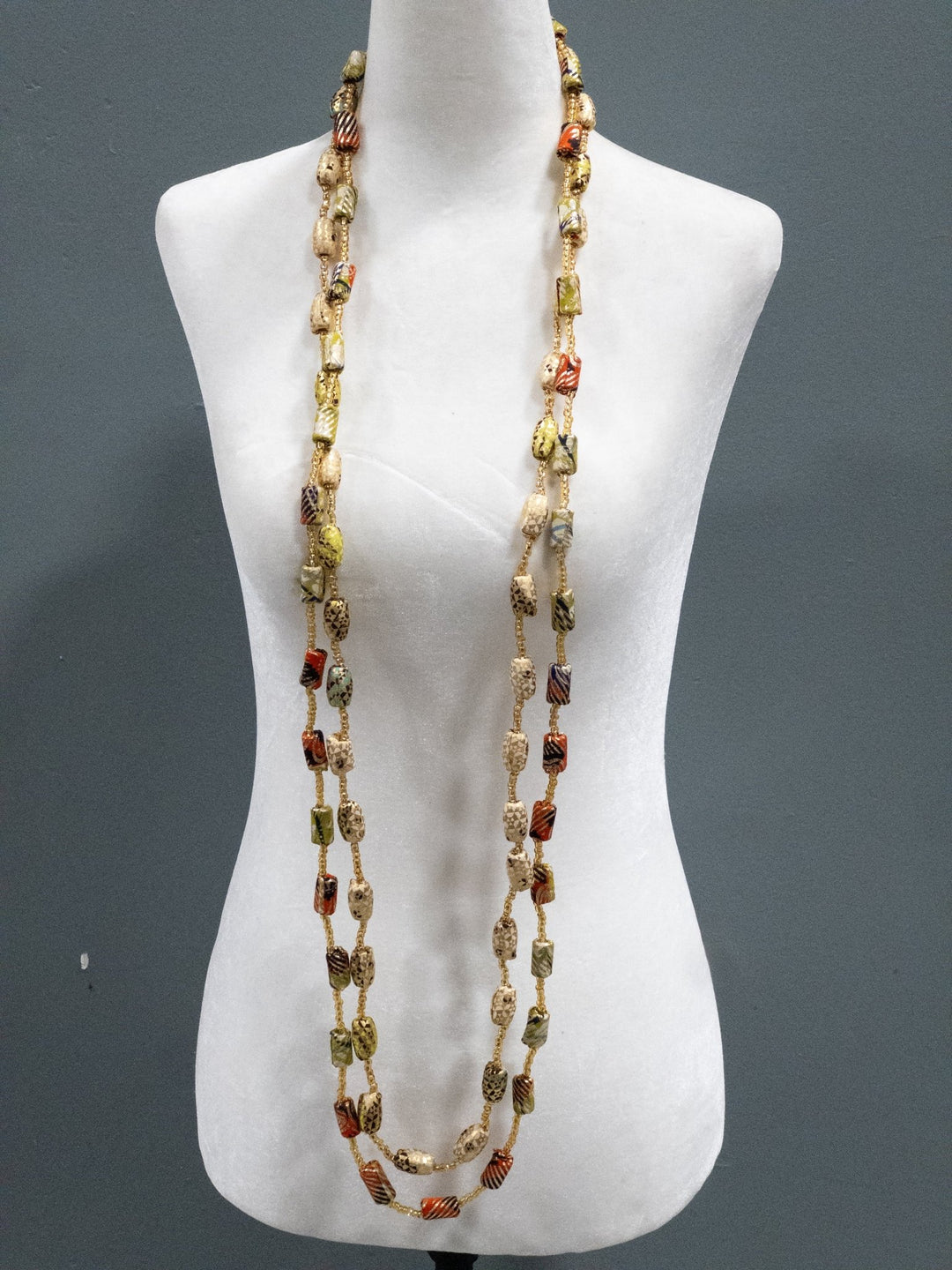 The Gold - Woven Ankara Link Necklace - Trufacebygrace