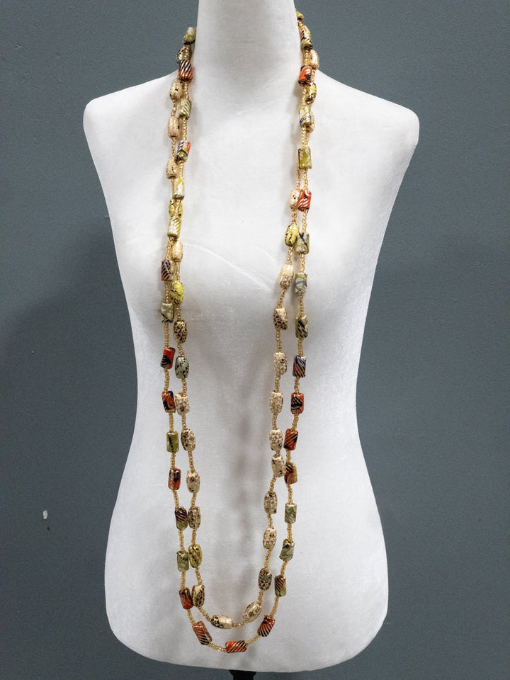 The Gold - Woven Ankara Link Necklace - Trufacebygrace