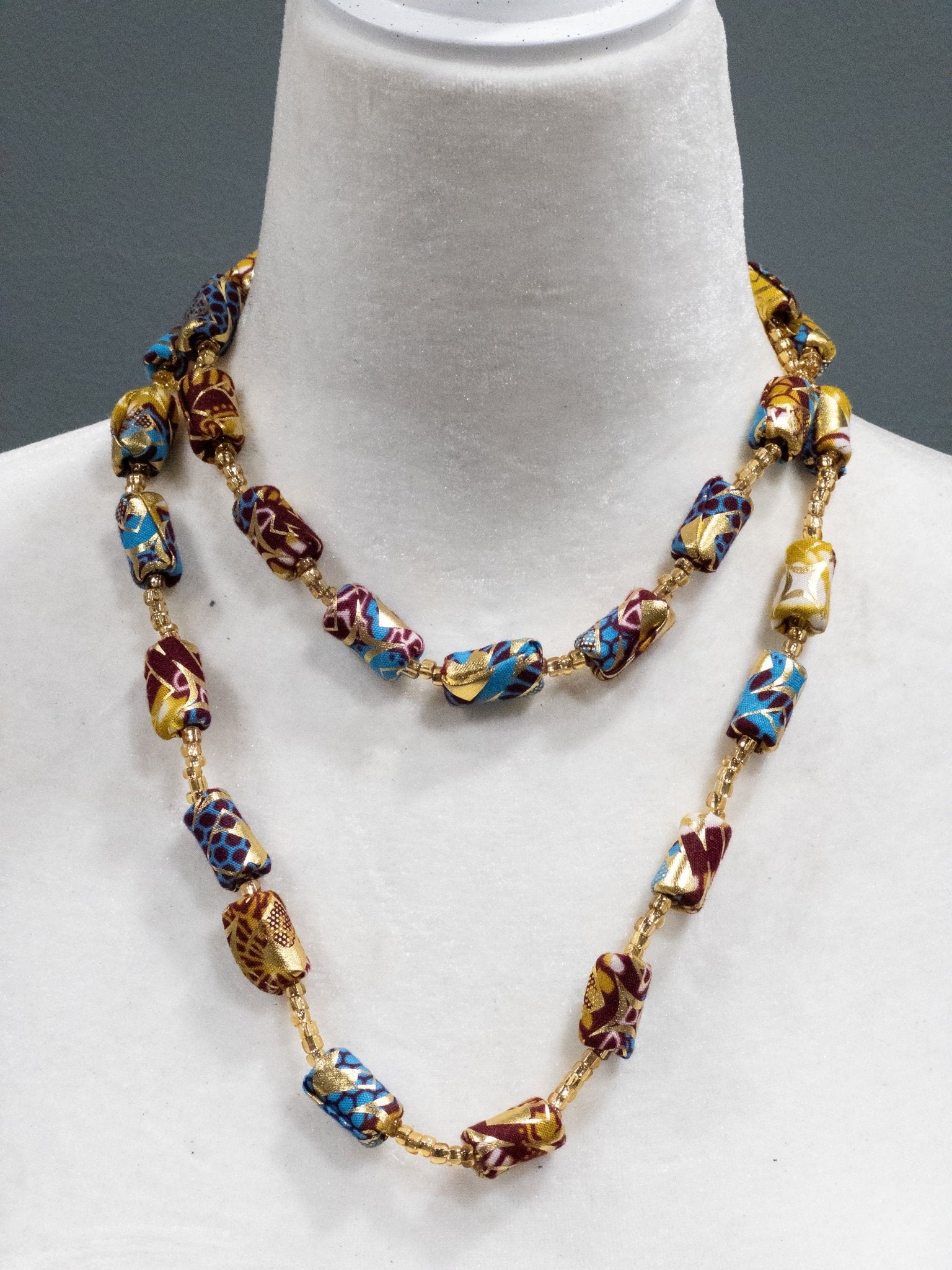 The Gold - Woven Ankara Link Necklace - Trufacebygrace