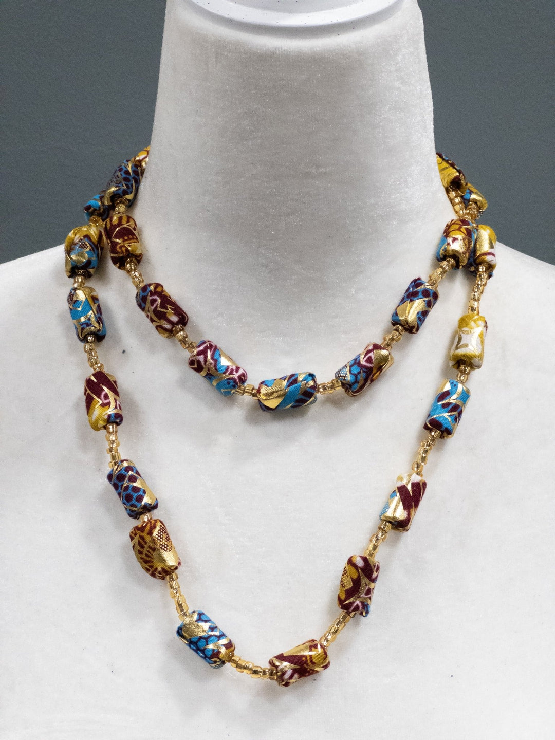 The Gold - Woven Ankara Link Necklace - Trufacebygrace