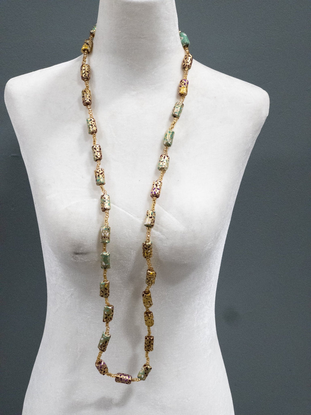 The Gold - Woven Ankara Link Necklace - Trufacebygrace