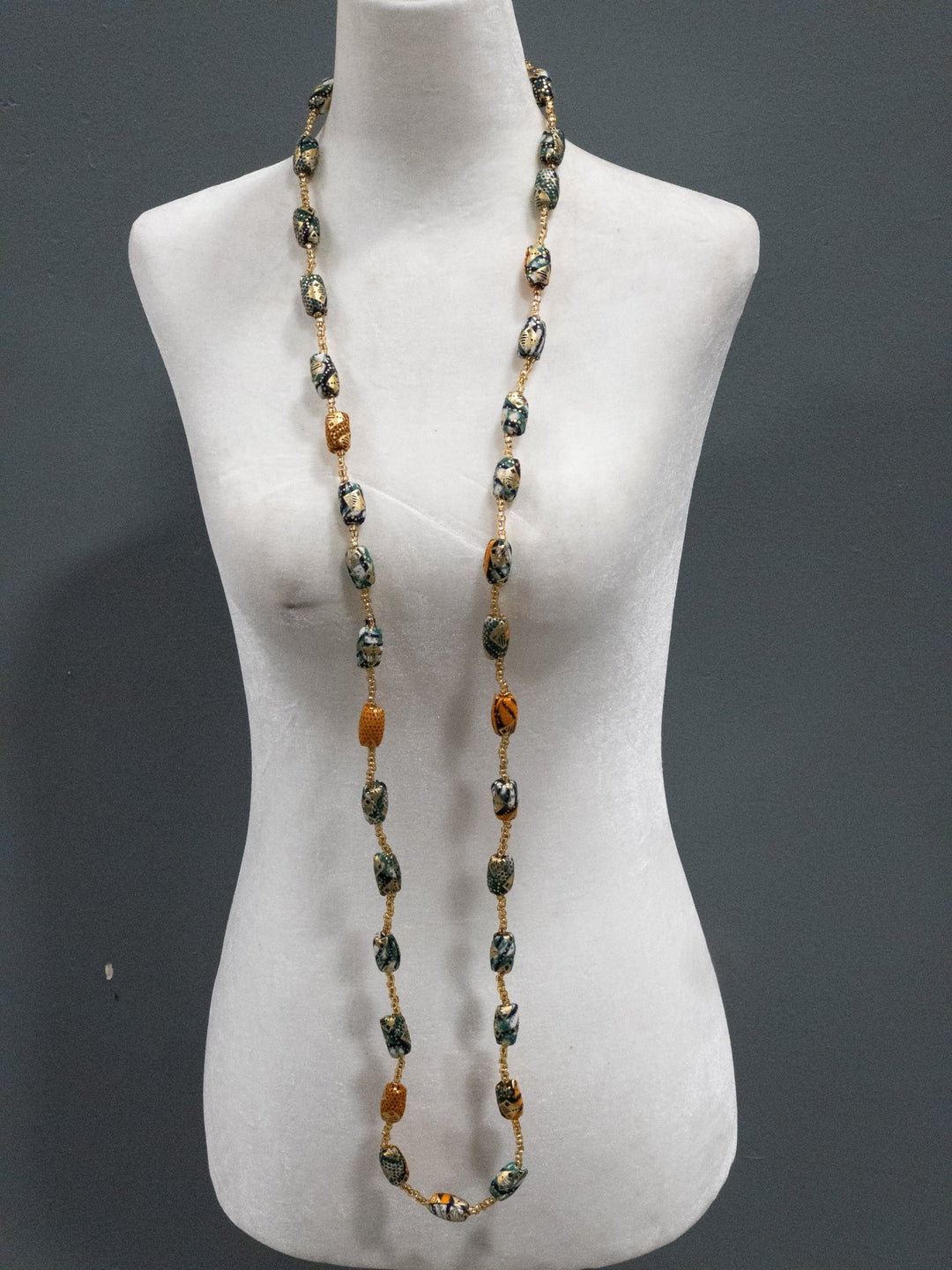 The Gold - Woven Ankara Link Necklace - Trufacebygrace