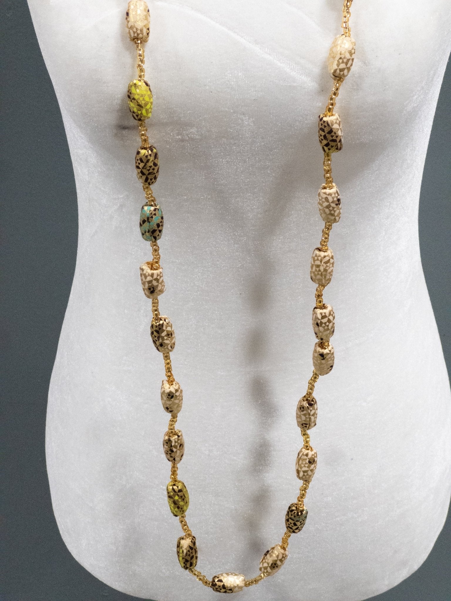 The Gold - Woven Ankara Link Necklace - Trufacebygrace