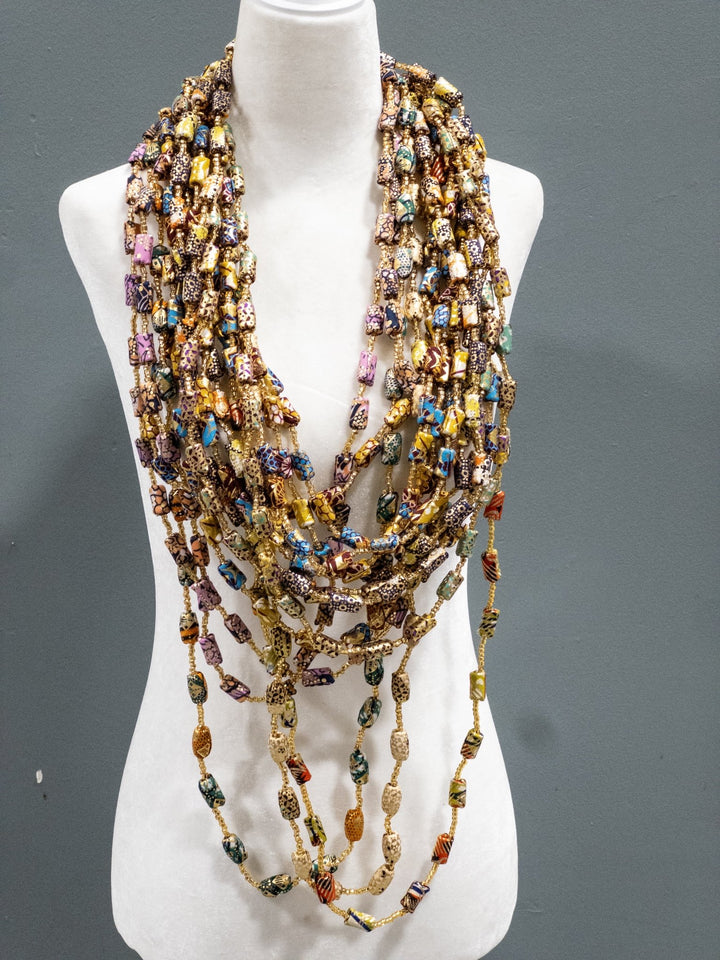 The Gold - Woven Ankara Link Necklace - Trufacebygrace