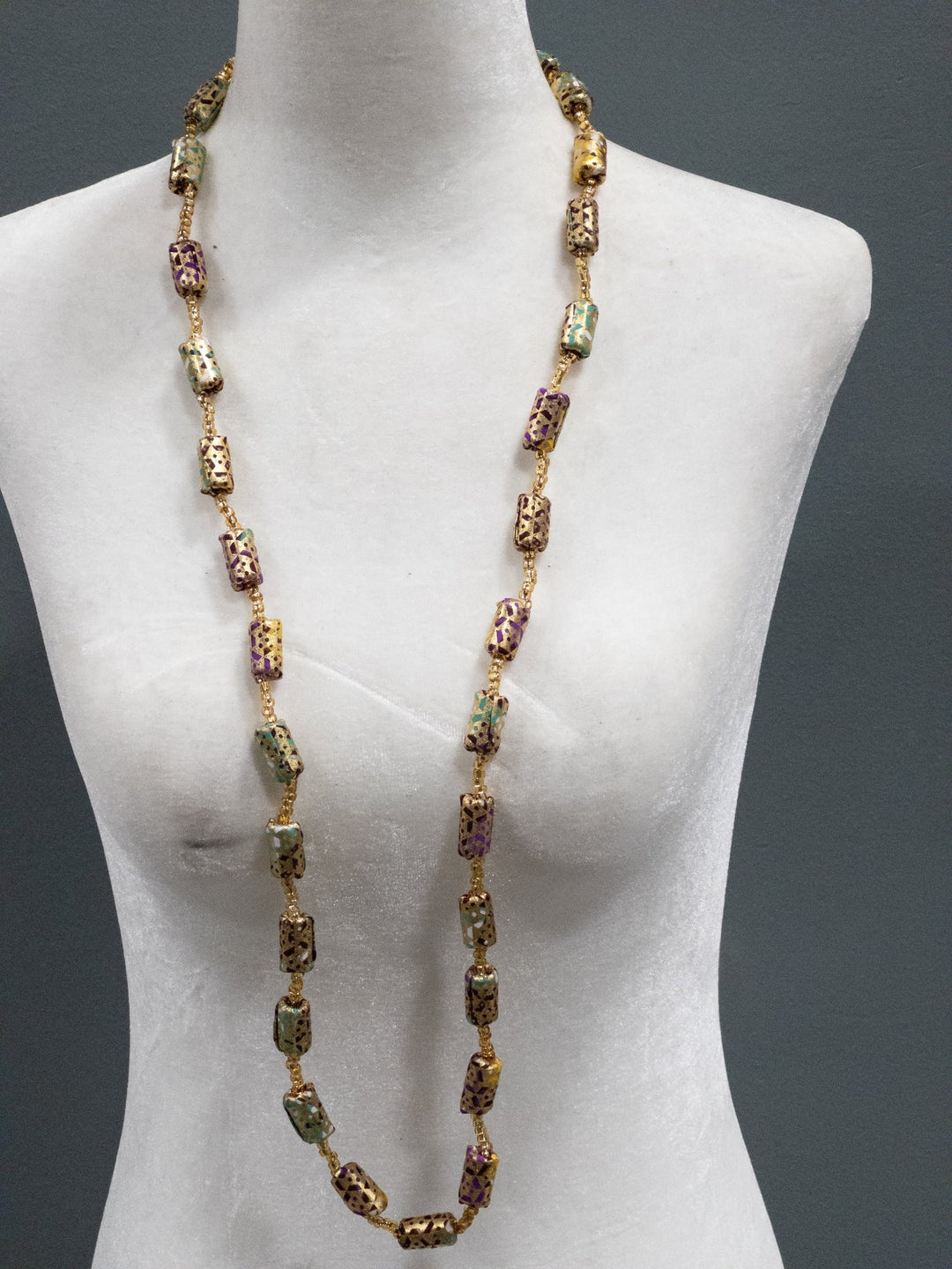 The Gold - Woven Ankara Link Necklace - Trufacebygrace