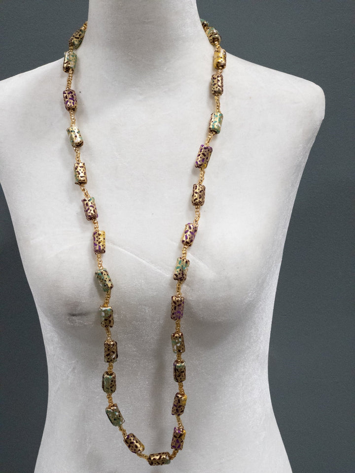 The Gold - Woven Ankara Link Necklace - Trufacebygrace