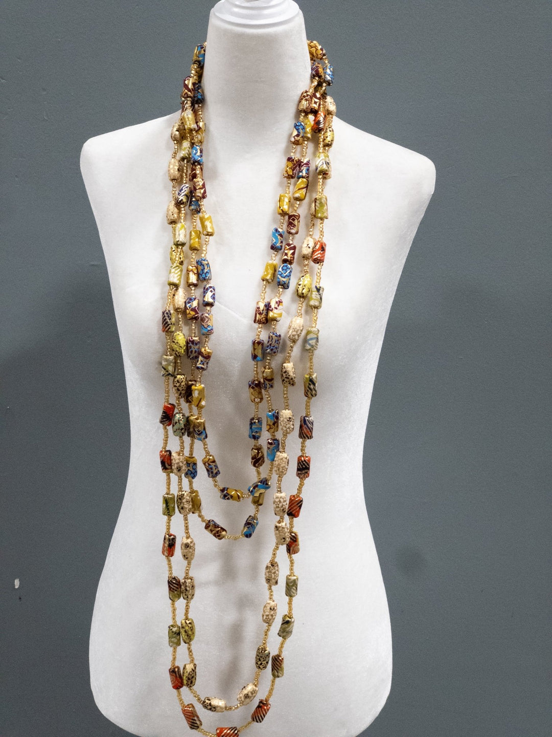 The Gold - Woven Ankara Link Necklace - Trufacebygrace