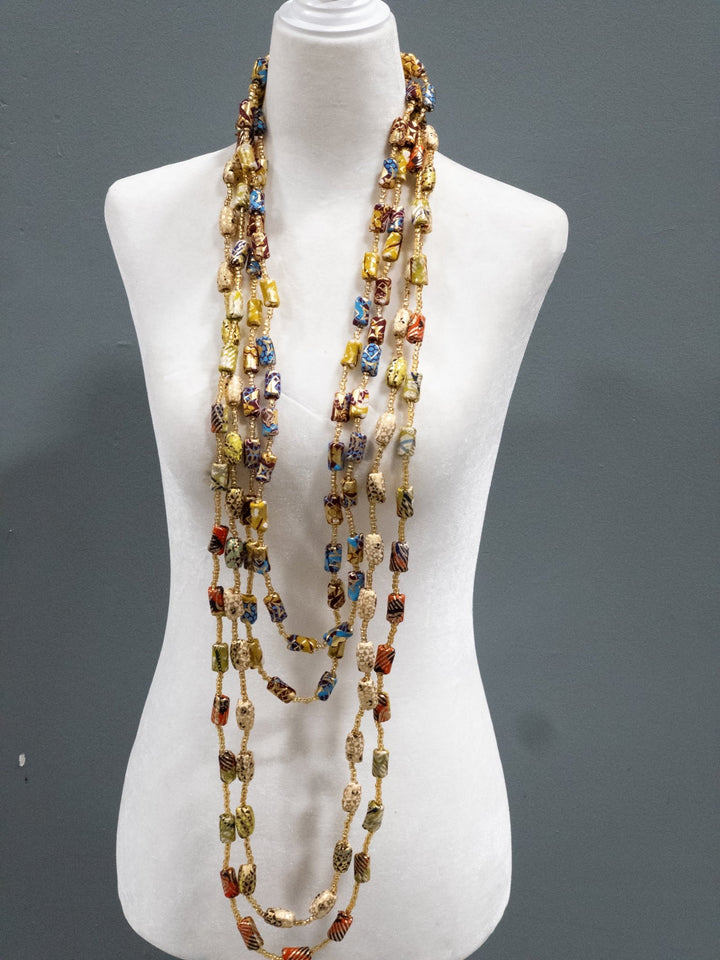 The Gold - Woven Ankara Link Necklace - Trufacebygrace