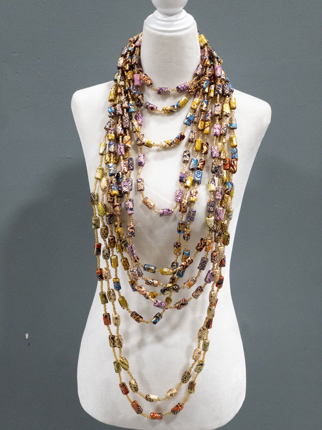 The Gold - Woven Ankara Link Necklace - Trufacebygrace