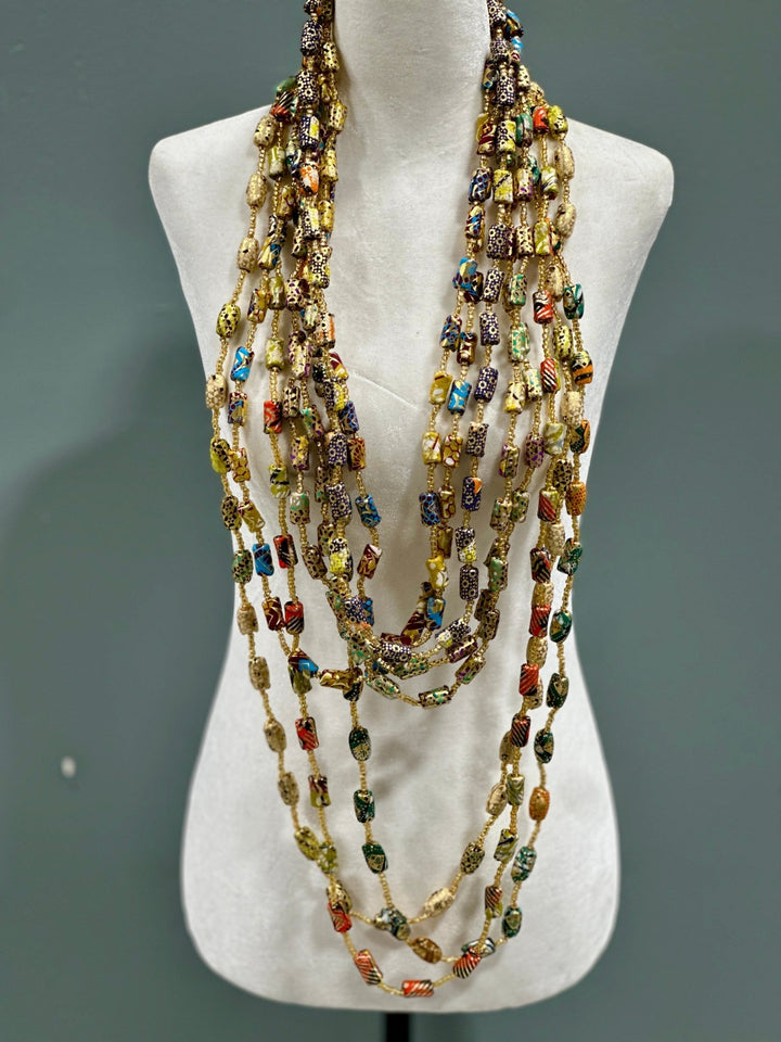 The Gold - Woven Ankara Link Necklace - Trufacebygrace