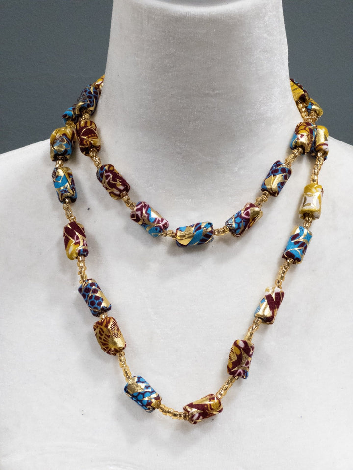 The Gold - Woven Ankara Link Necklace - Trufacebygrace